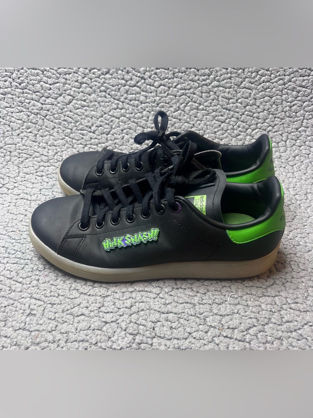 Adidas Stan Smith Hulk Smash Athletic Shoes Youth Size 5.5 Black And Green